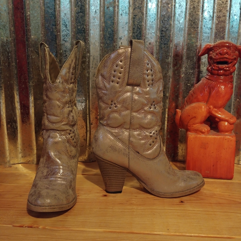 Mia Girl Gold Western Boots